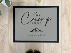 Fußmatte "Eat Sleep Camp Repeat BERGE"