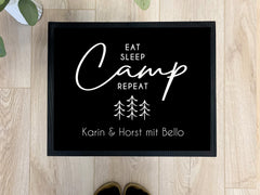 Fußmatte "Eat Sleep Camp Repeat TANNEN"