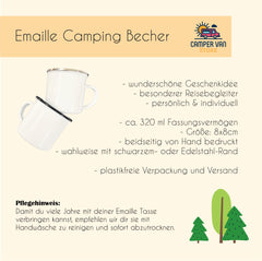 Emaille Tasse "Eat Sleep Camp Repeat TANNEN"