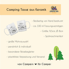 Keramiktasse Nacht "Happy Camper" mit Wunschmotiv